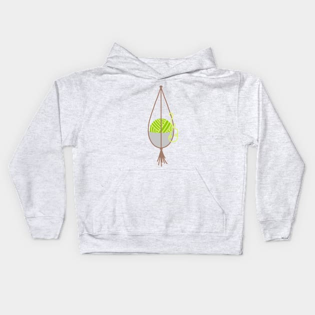 Hanging yarn ball plant Kids Hoodie by HELLOhappy